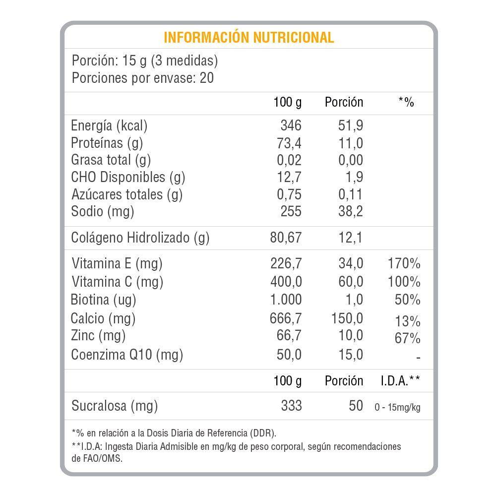 Colágeno Hidrolizado Q10 + Cúrcuma y Biotina 300 Grs Nutrivital-1