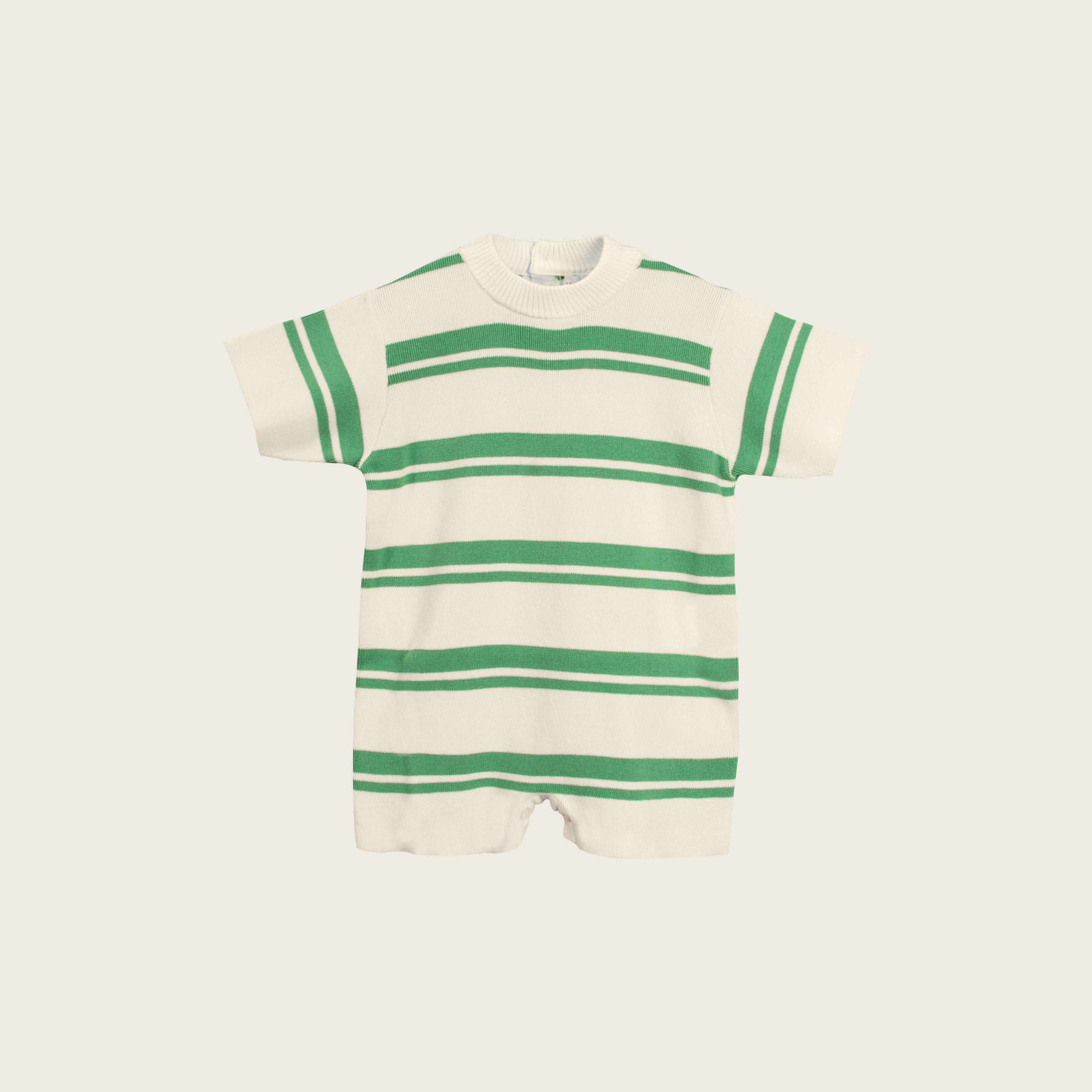Enterito Kids Verde/Beige Tejido 100% Algodón Orgánico-0