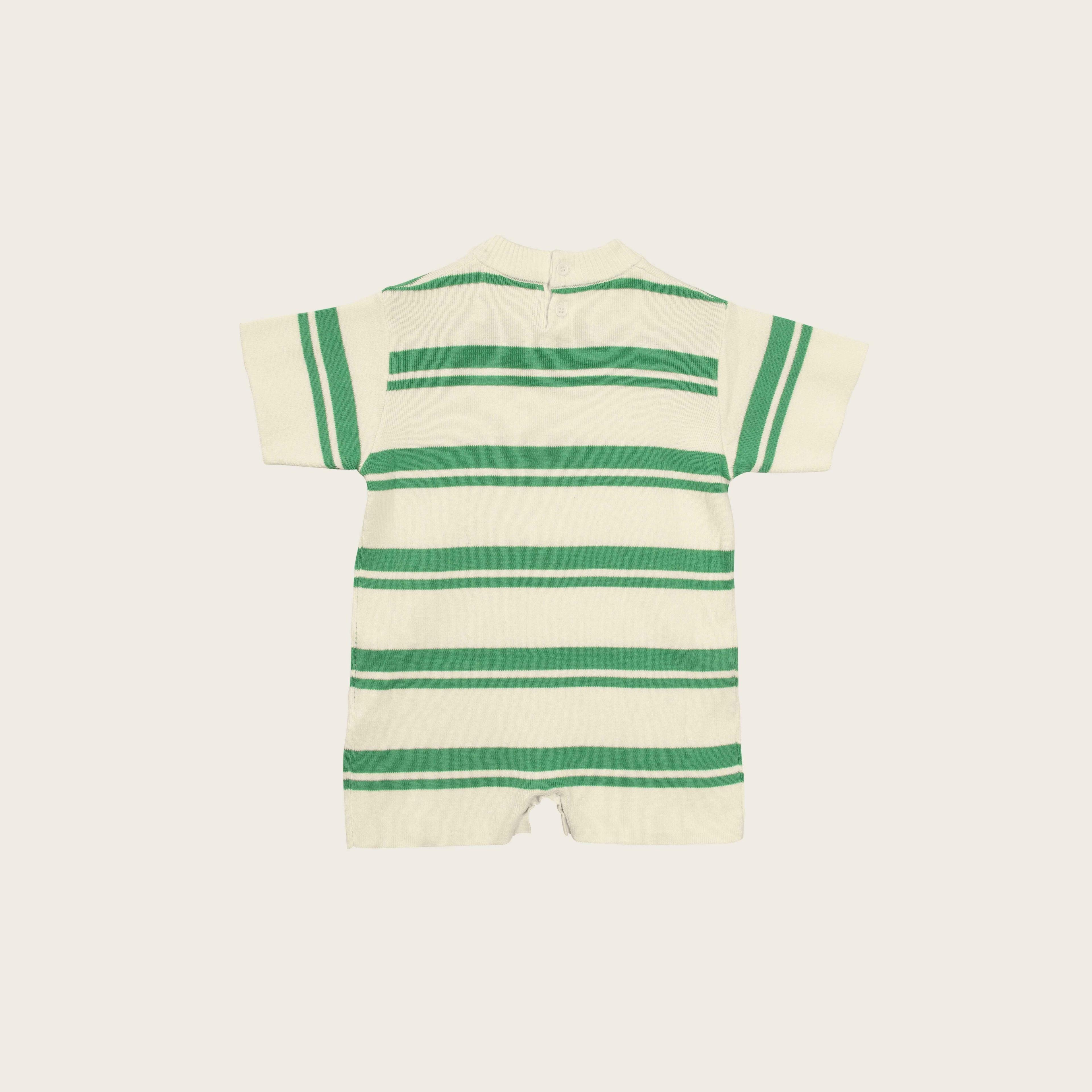 Enterito Kids Verde/Beige Tejido 100% Algodón Orgánico-2