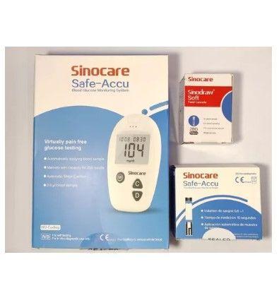 Glucometro Medidor De Glucosa + 50 Tiras + 50 Lancetas Sinocare-2