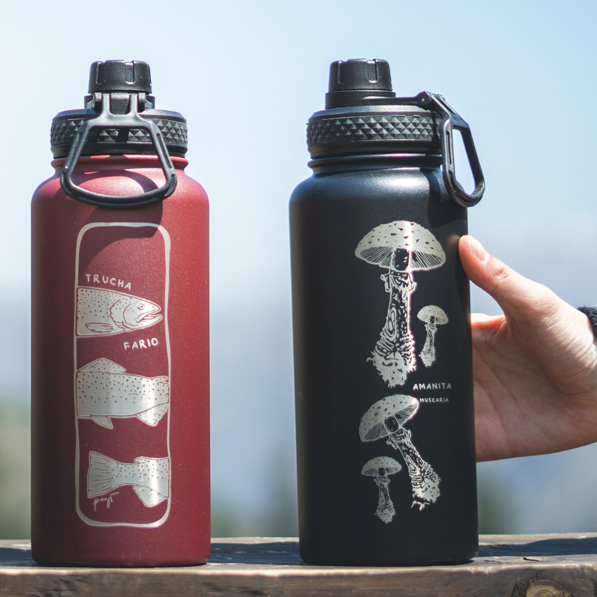 Botella Térmica 1 Lt Negra Hongo Amanita Atakama Outdoor-3