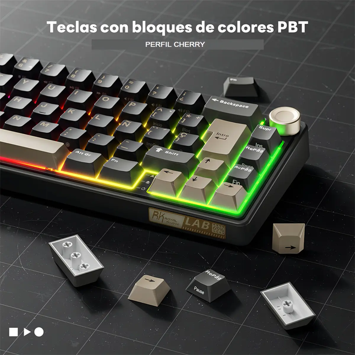 Teclado Mecánico 60% Rk R65 Phantom Español Switches Brown-2