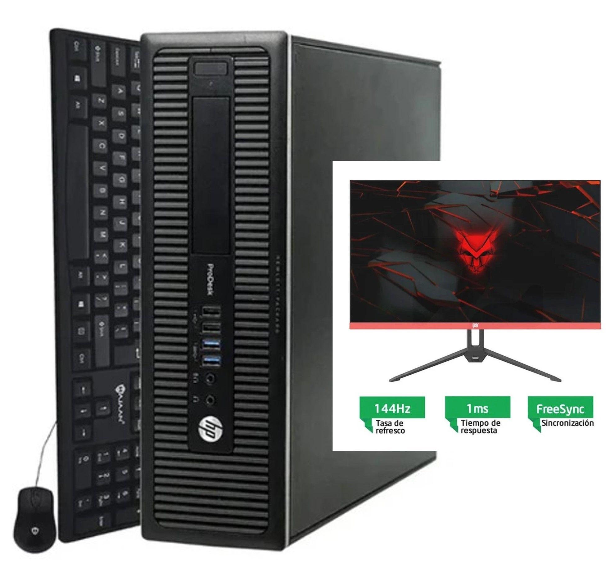 PC HP Prodesk600 G1 i5-45708GB RAM500GB HDD & Monitor Gamer M2444PGRADO A-0