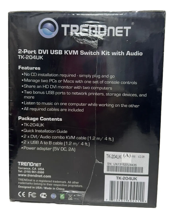 Trendnet 2- Puertos Dvi Usb Kvm Kit Audio Tk-204uk v2or NUEVO-4