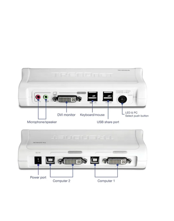 Trendnet 2- Puertos Dvi Usb Kvm Kit Audio Tk-204uk v2or NUEVO-7