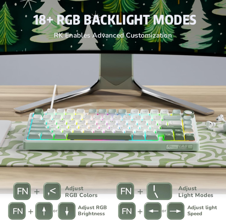 Teclado Royal Kludge R75 blackberry Blue Switch rk-r75 VERDE Nuevo-4