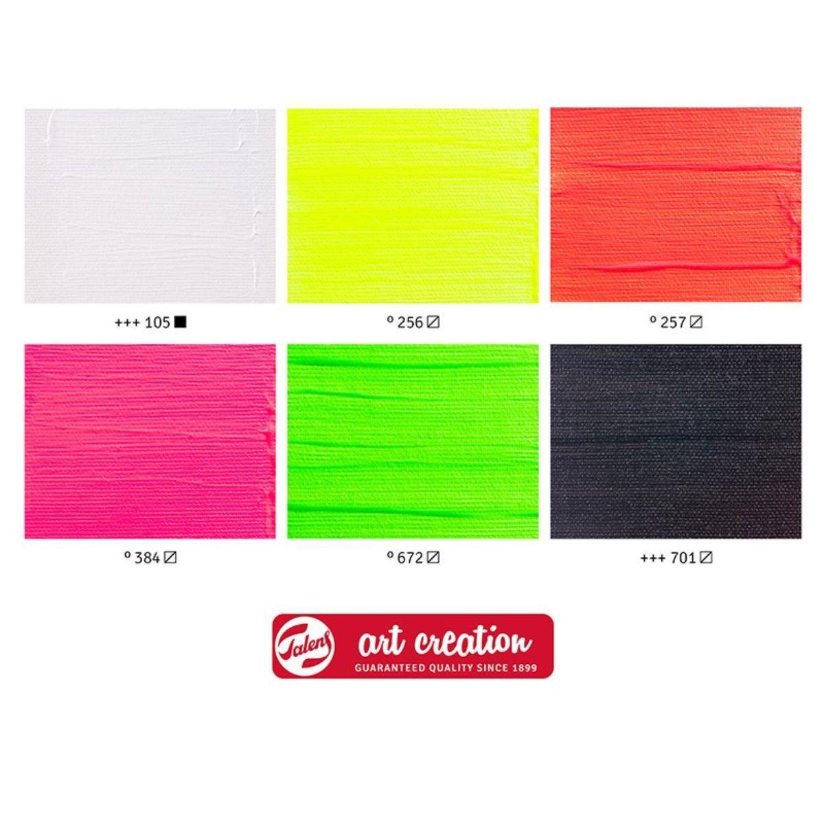 Acrílicos Art Creation Set 6 Colores 12ml Fluorescentes-8