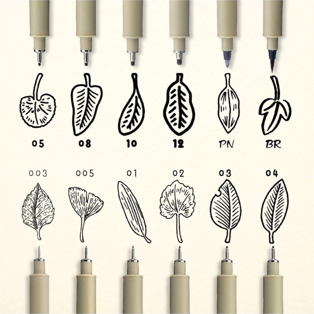 Set 6 Tiralíneas Sakura Pigma Micron Negro Puntas 0.03-0.8mm-7