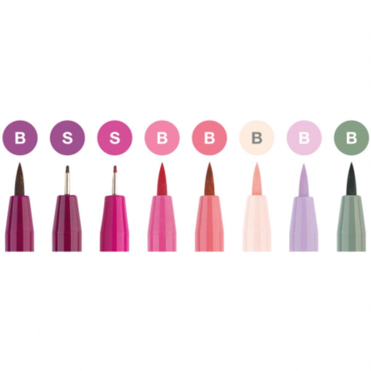 Set 8 Marcadores Rosas Pitt Artist Faber Castell Lettering-3