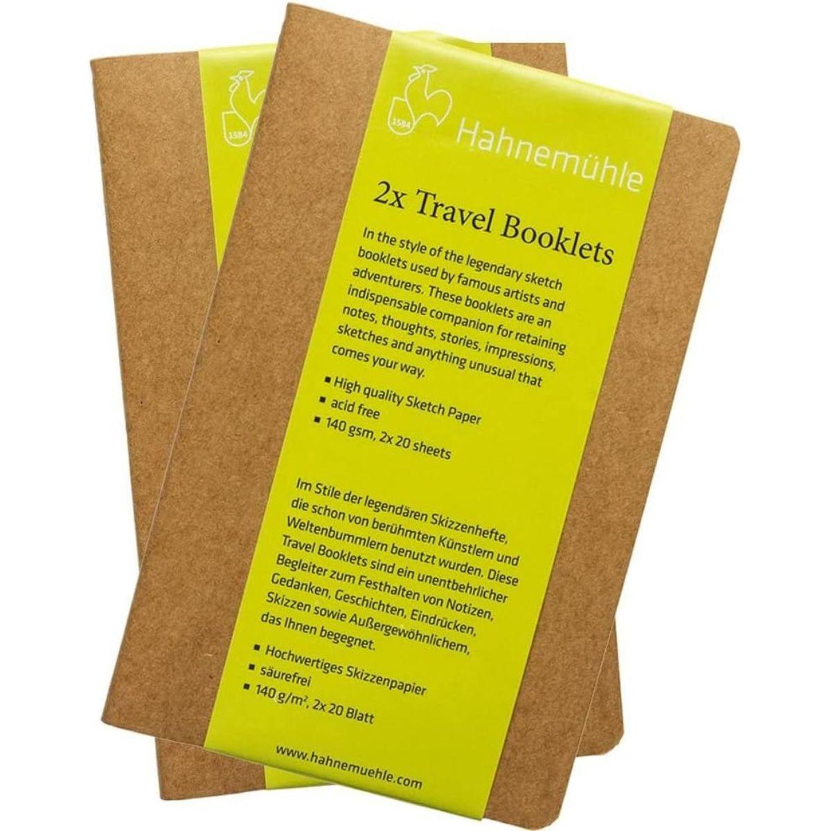 Set 2 Libretas Dibujo Hahnemuhle de Viaje 140gr 20h 13x21cm-0