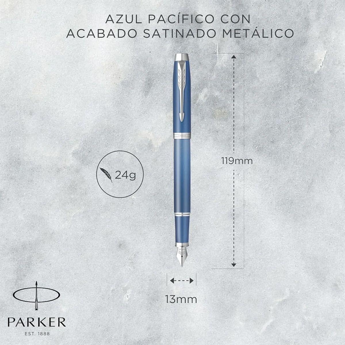 Pluma Parker IM Writing Rituals Azul Tinta Azul Plumín M-3