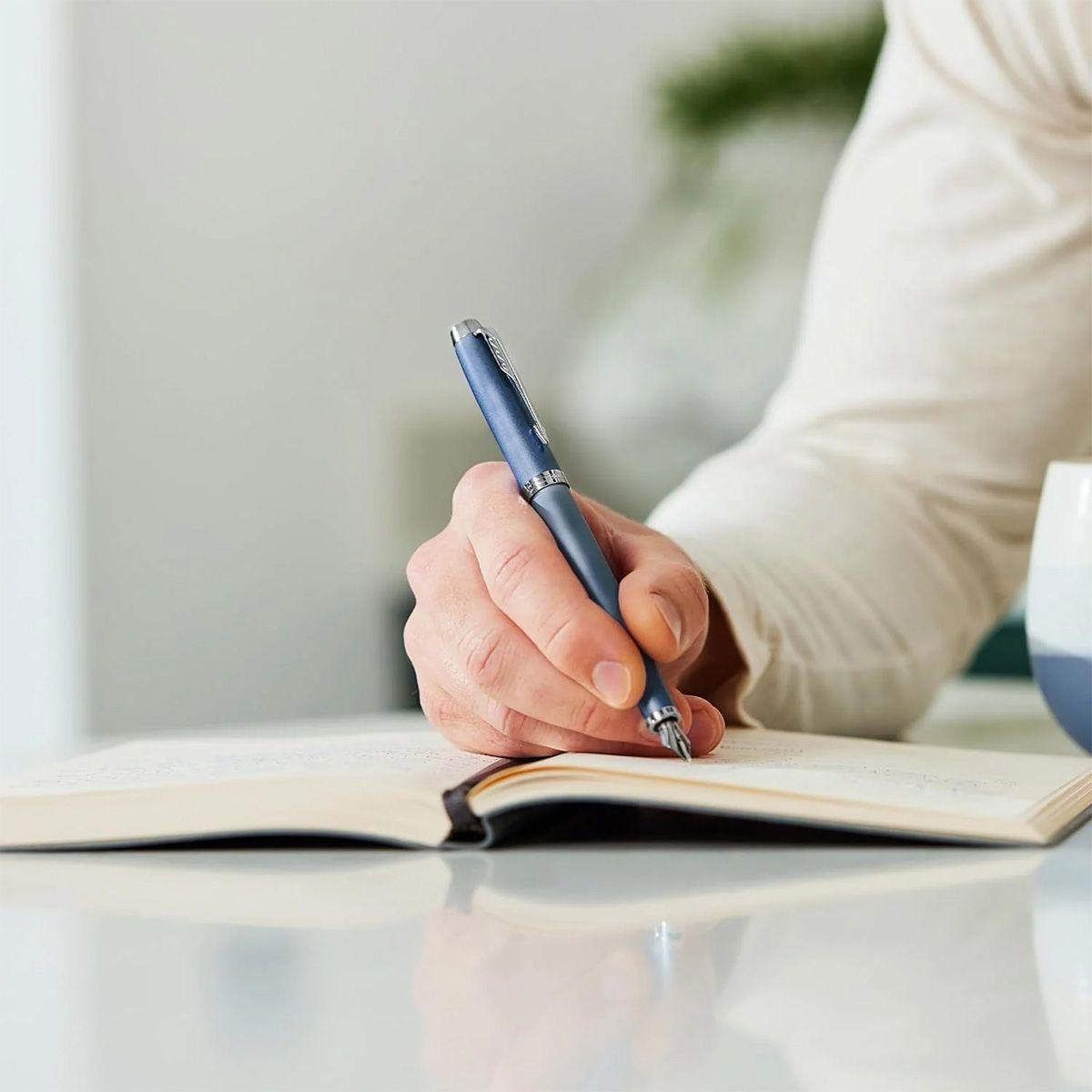 Pluma Parker IM Writing Rituals Azul Tinta Azul Plumín M-7