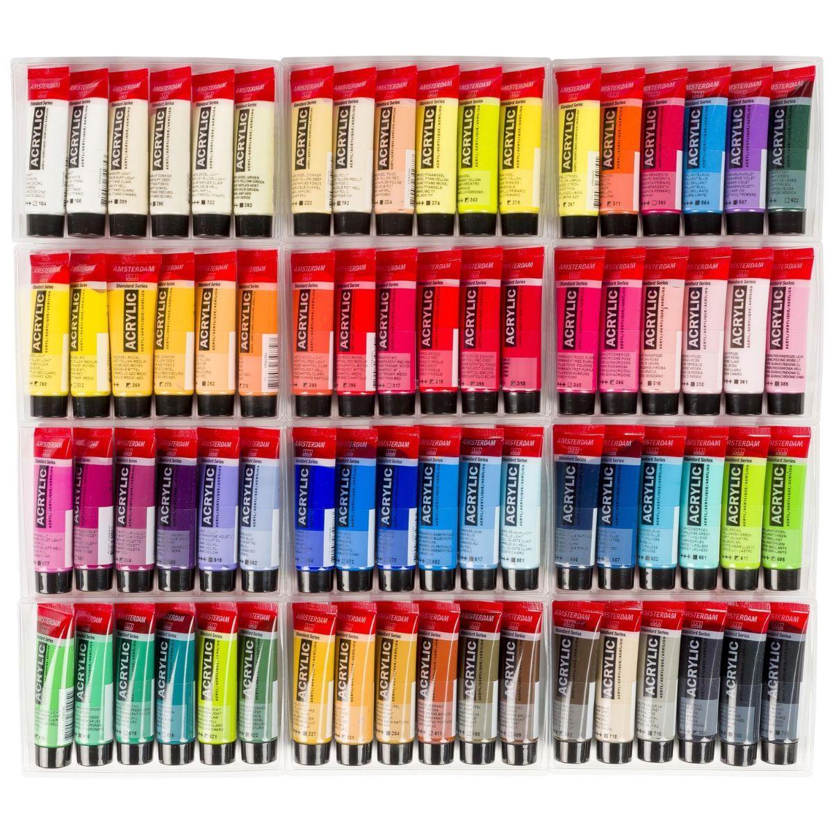 Acrílico Amsterdam Pack 72 Colores 20ml Selección General-2