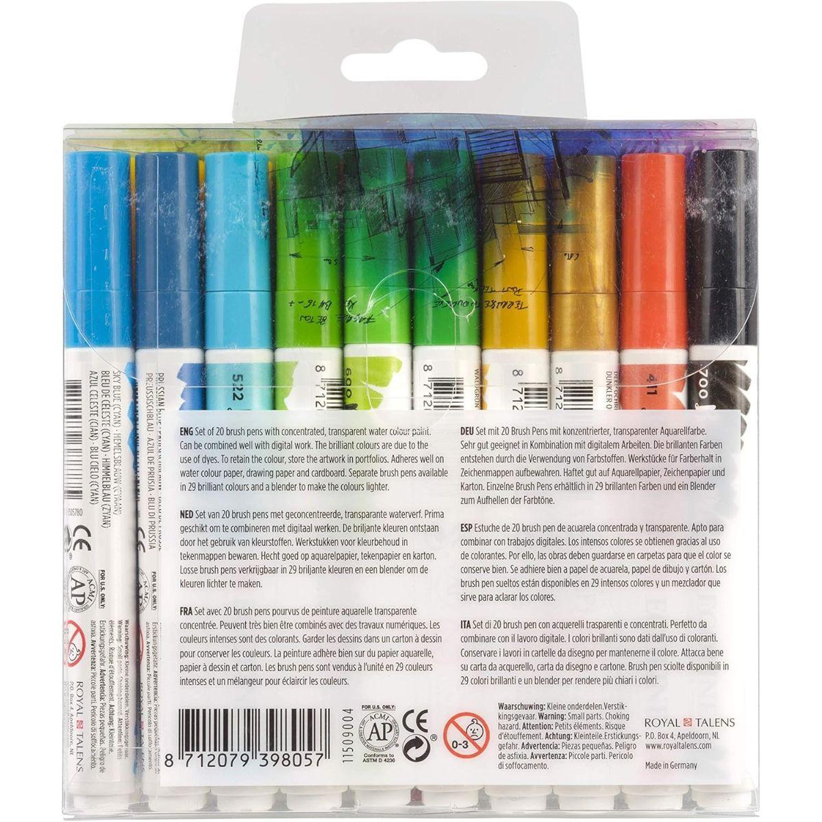 Marcadores Acuarela Ecoline Set 20 Colores-3