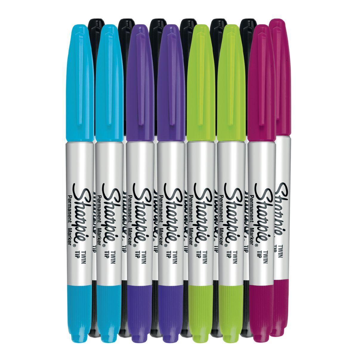 Marcador Sharpie Doble Punta Fina-Ultrafina Surtido Set 12+2-3