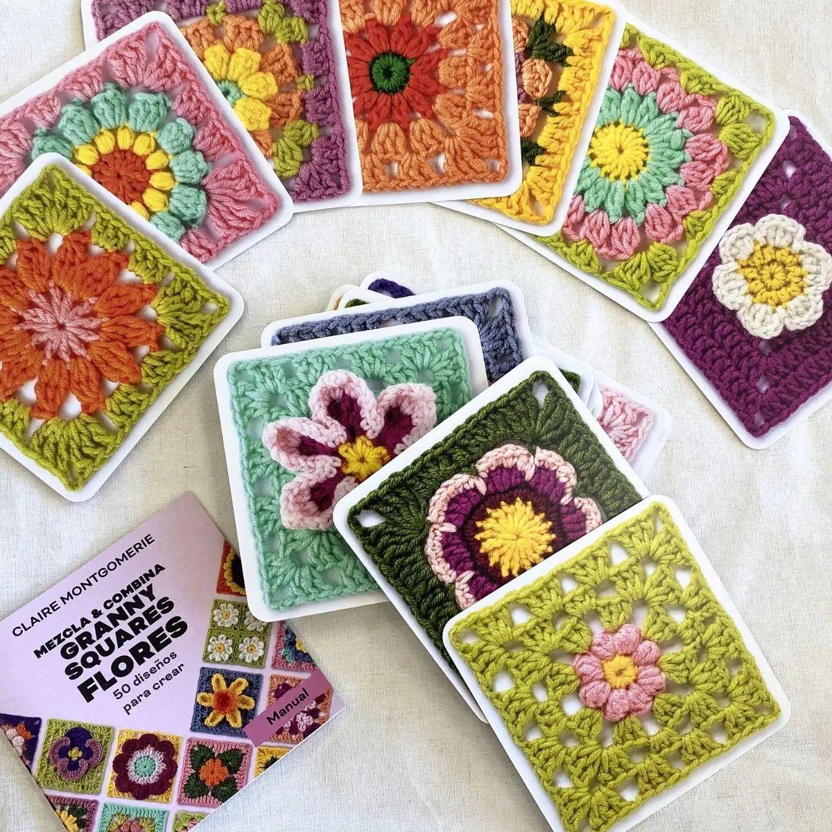 Libro Mezcla y Combina Granny Squares 50 Diseños de Flores-3