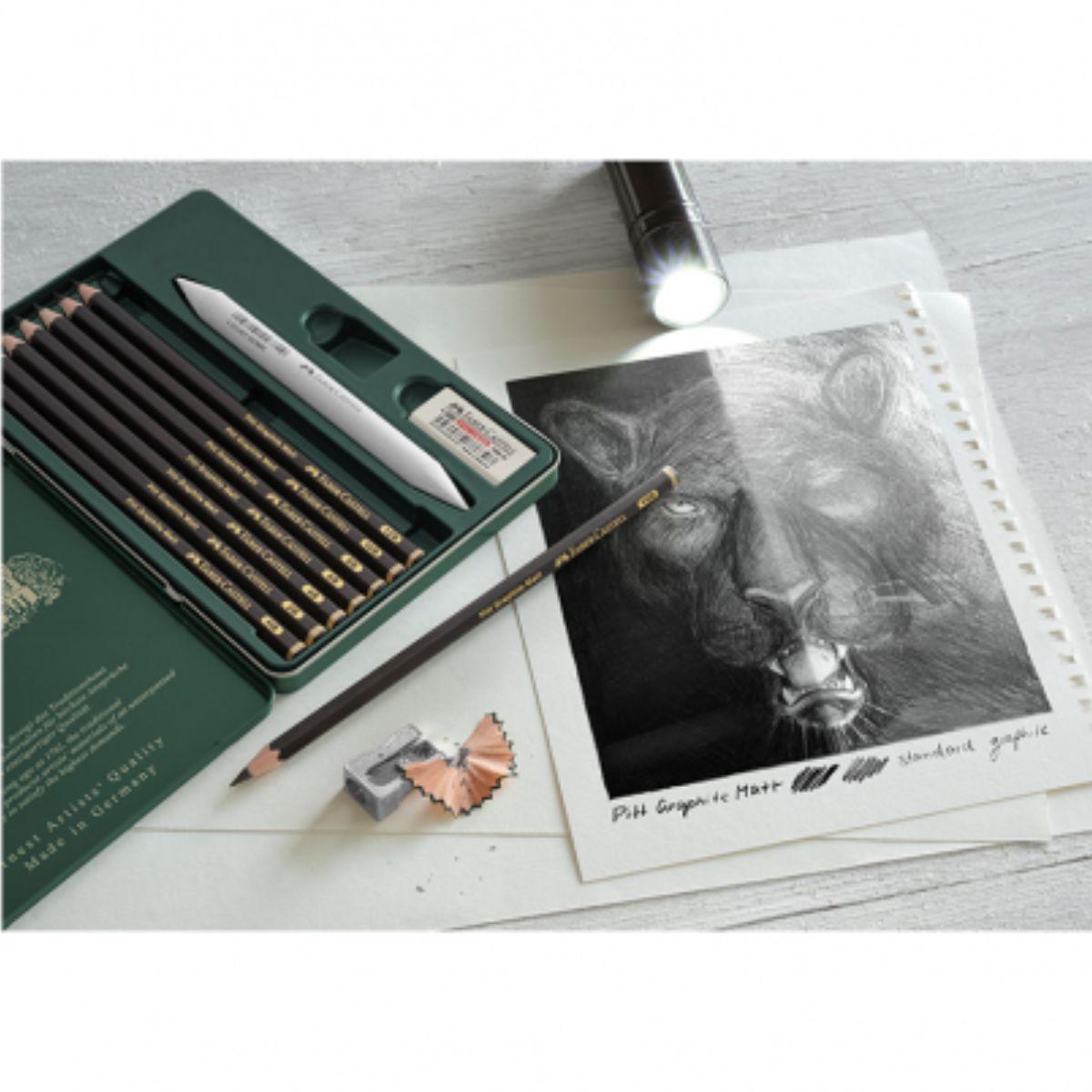 Set 11 Lápices Grafito Pitt Mate Faber Castell-4