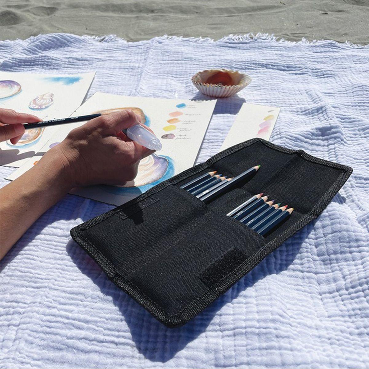 Estuche de Tela Negro Derwent para 12 Lápices-4