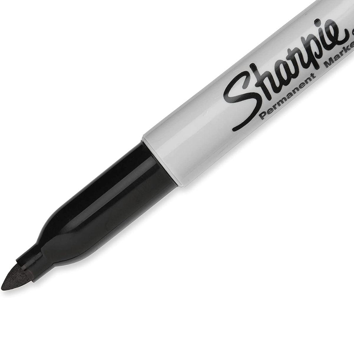 Marcador Permanente Sharpie Punta Fina Negro Caja x12+2-2