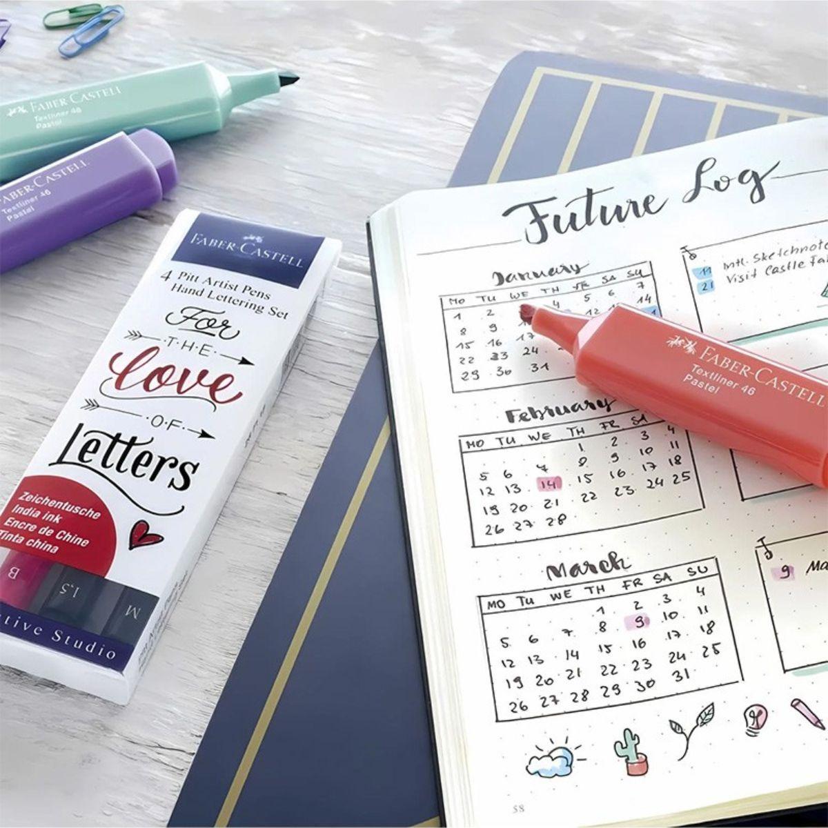 Set 4 Marcadores Pitt Artist Faber Castell Hand Lettering-5