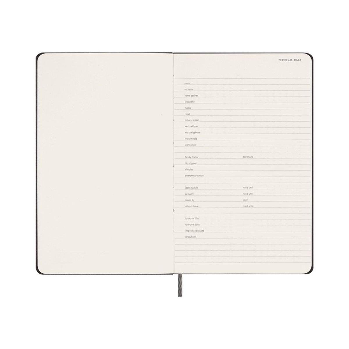 Agenda Moleskine Sin Fecha Vista Semanal + Notas 13x21 cm-3