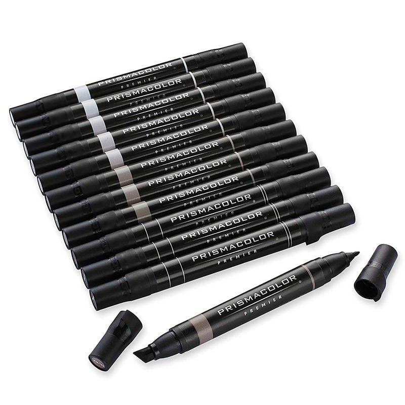 Marcadores Prismacolor Premier 12 Set Gris Frances-2