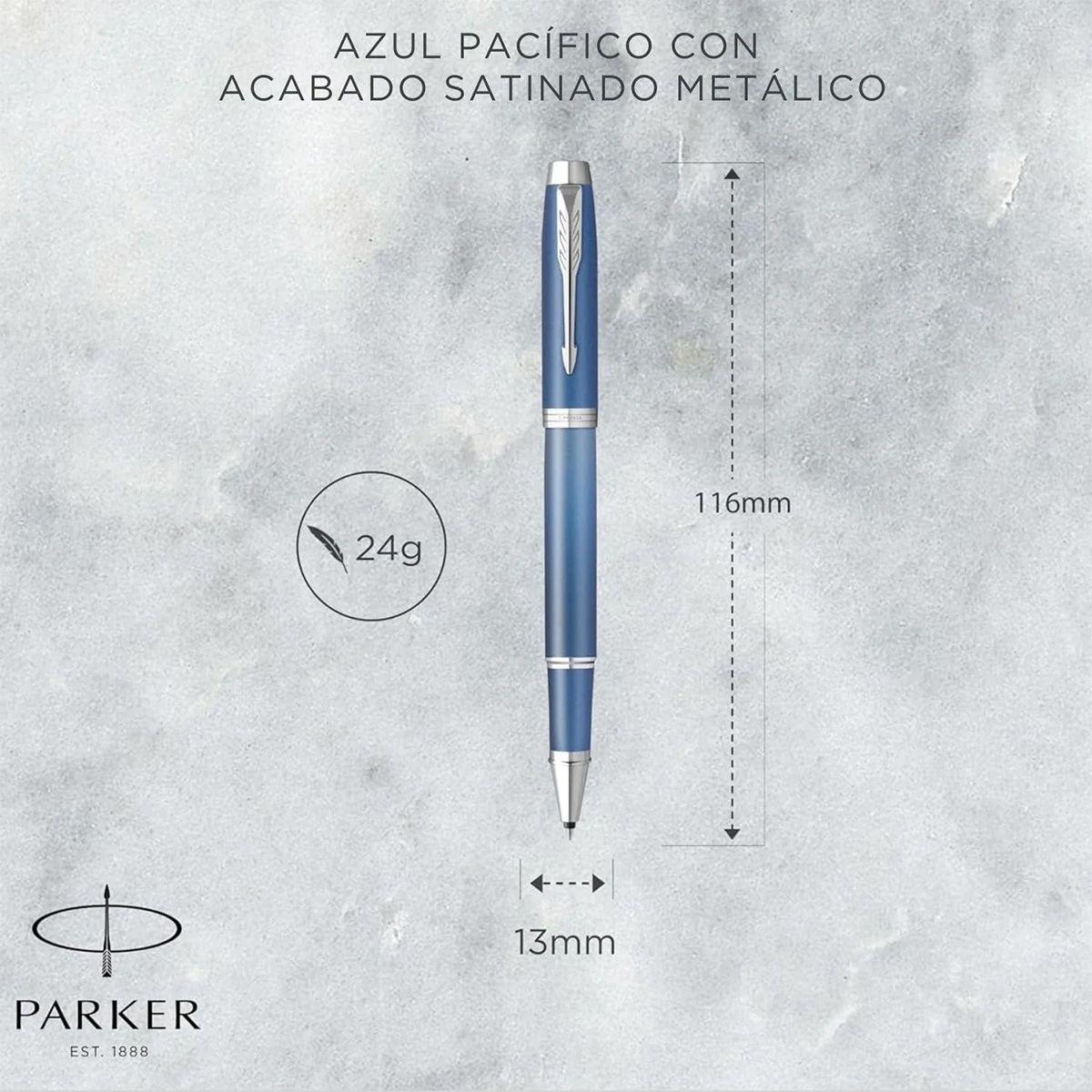 Roller Parker IM Writing Rituals Azul Cielo Tinta Negra-4