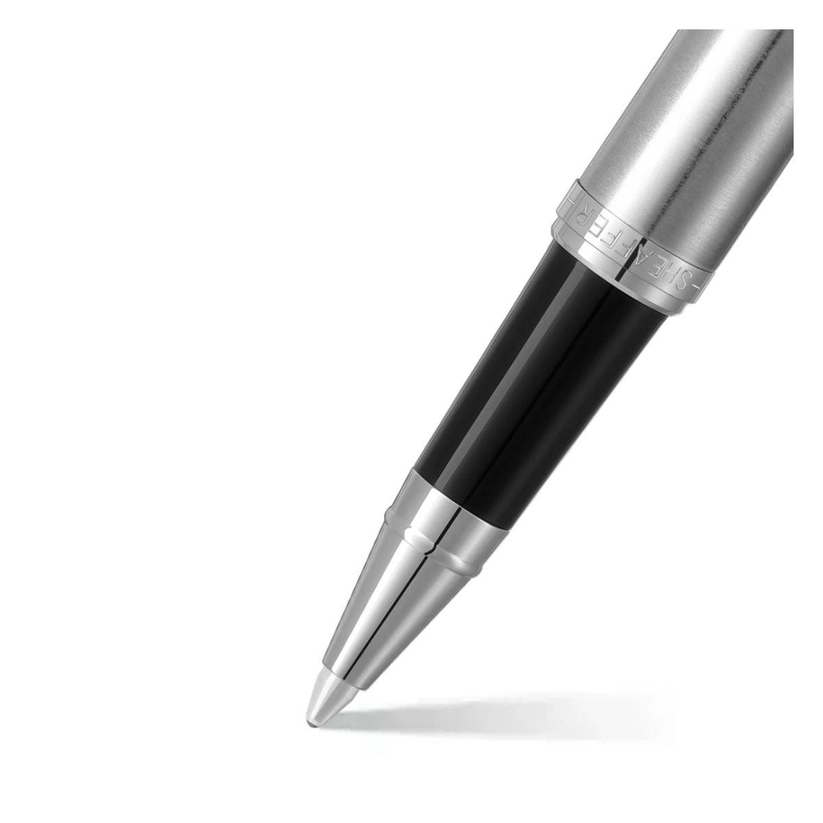 Roller Sheaffer VFM Punta M Tinta Negra Cromo / Plateados-1