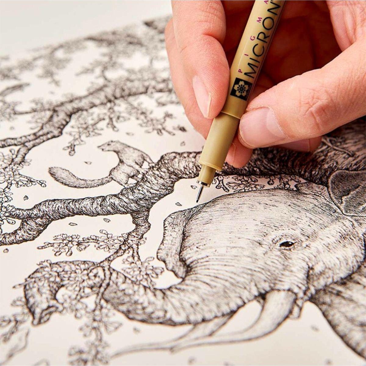 Set 6 Tiralíneas Sakura Pigma Micron 0.05mm Colores Básicos-3