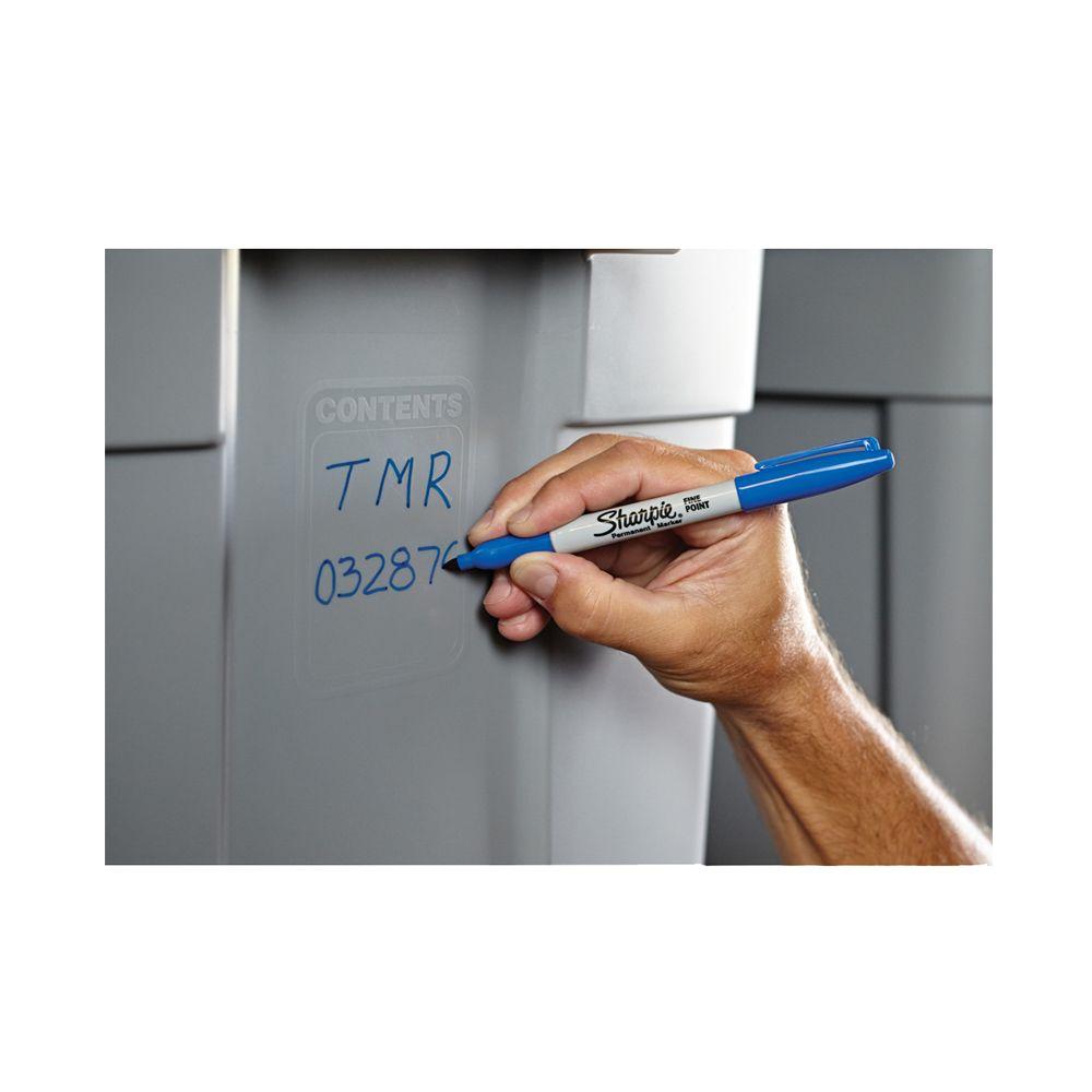 Marcador Permanente Sharpie Punta Fina x12 Azul-1