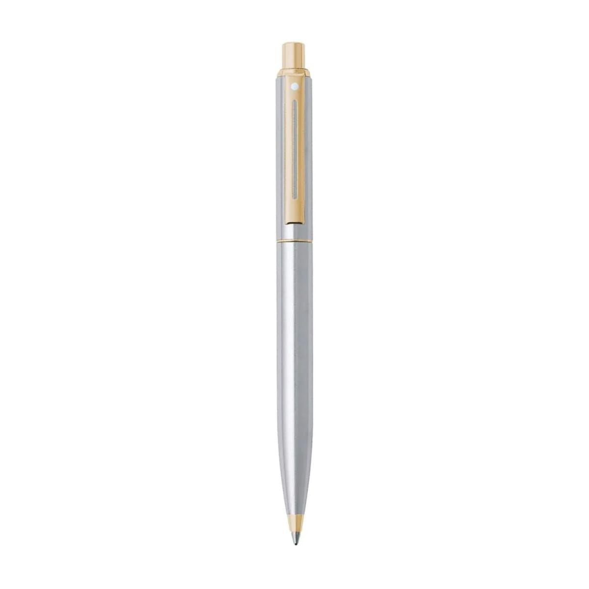 Bolígrafo Sheaffer Sentinel Metálico Dorado M Tinta Negra-3