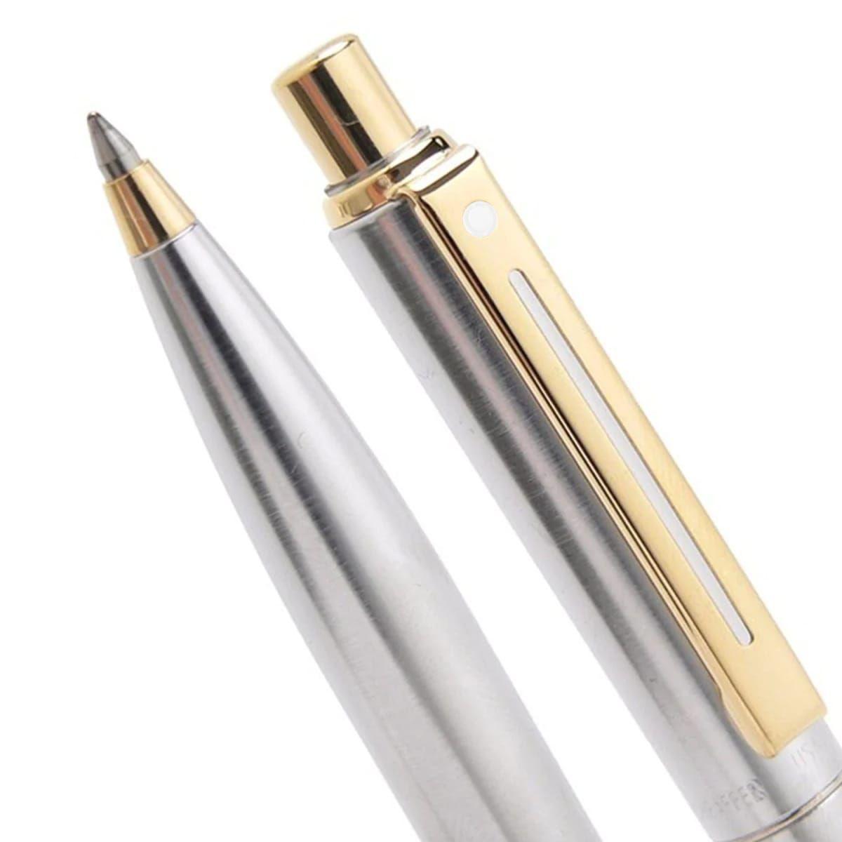 Bolígrafo Sheaffer Sentinel Metálico Dorado M Tinta Negra-4