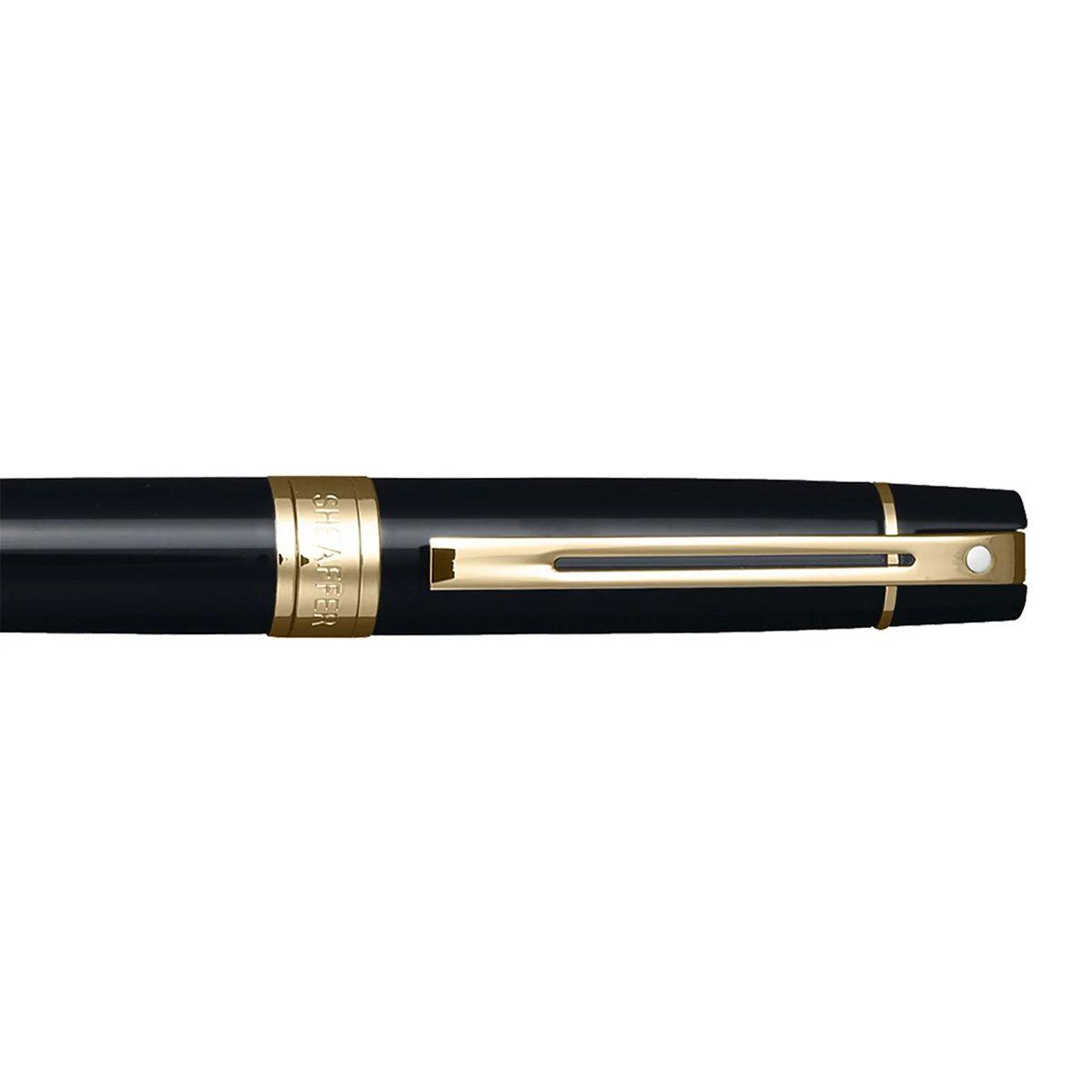 Bolígrafo Sheaffer Serie 300 Punta M T/Negra Negro/Plateado-3