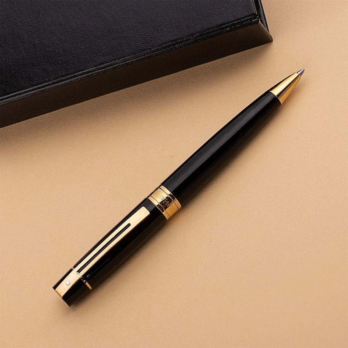 Bolígrafo Sheaffer Serie 300 Punta M T/Negra Negro/Plateado-4