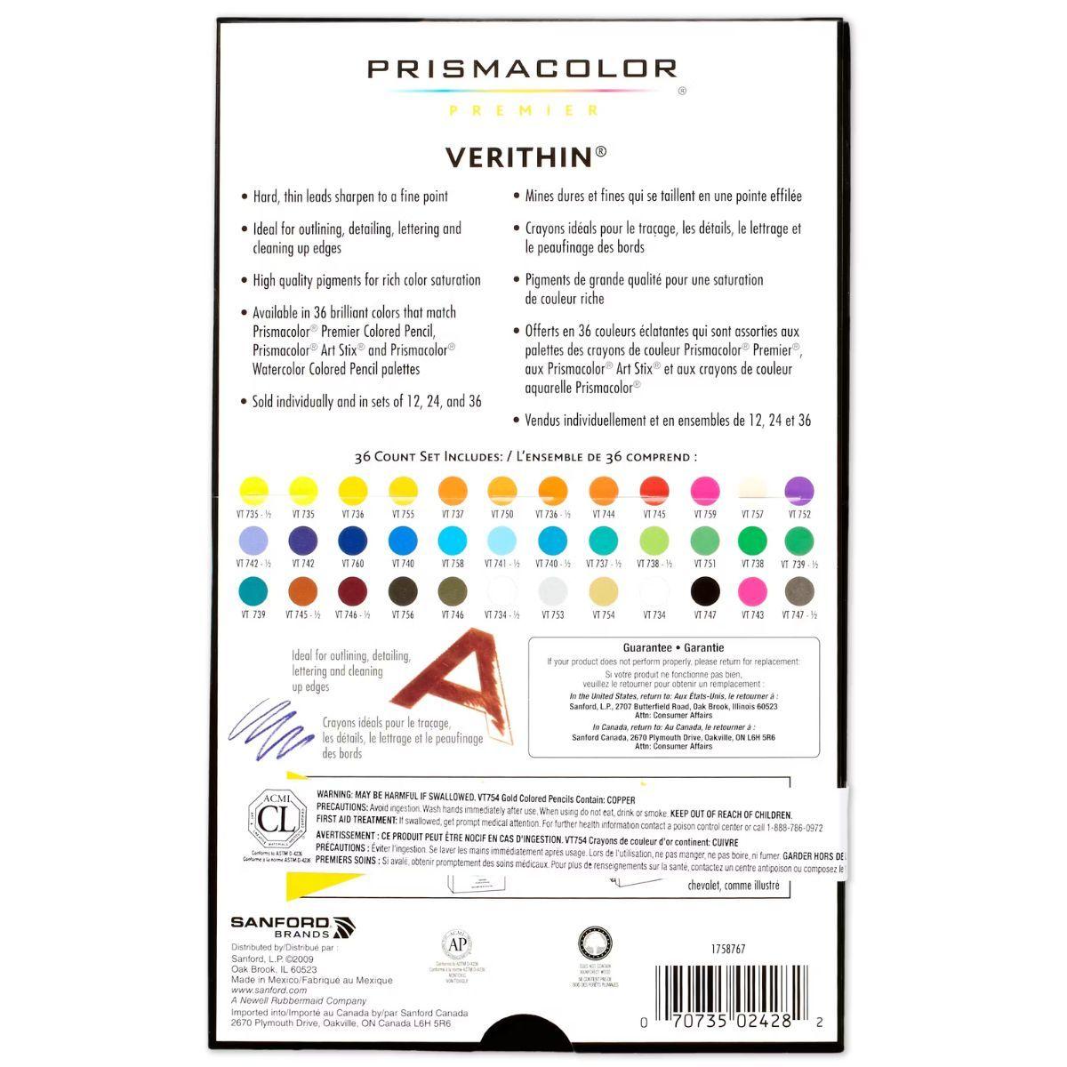 Set 36 Lápices de Colores Prismacolor Verithin-4