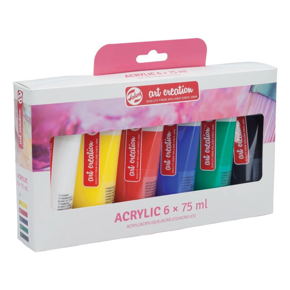 Acrílicos Art Creation Pack 6 Colores Básicos 75ml-1