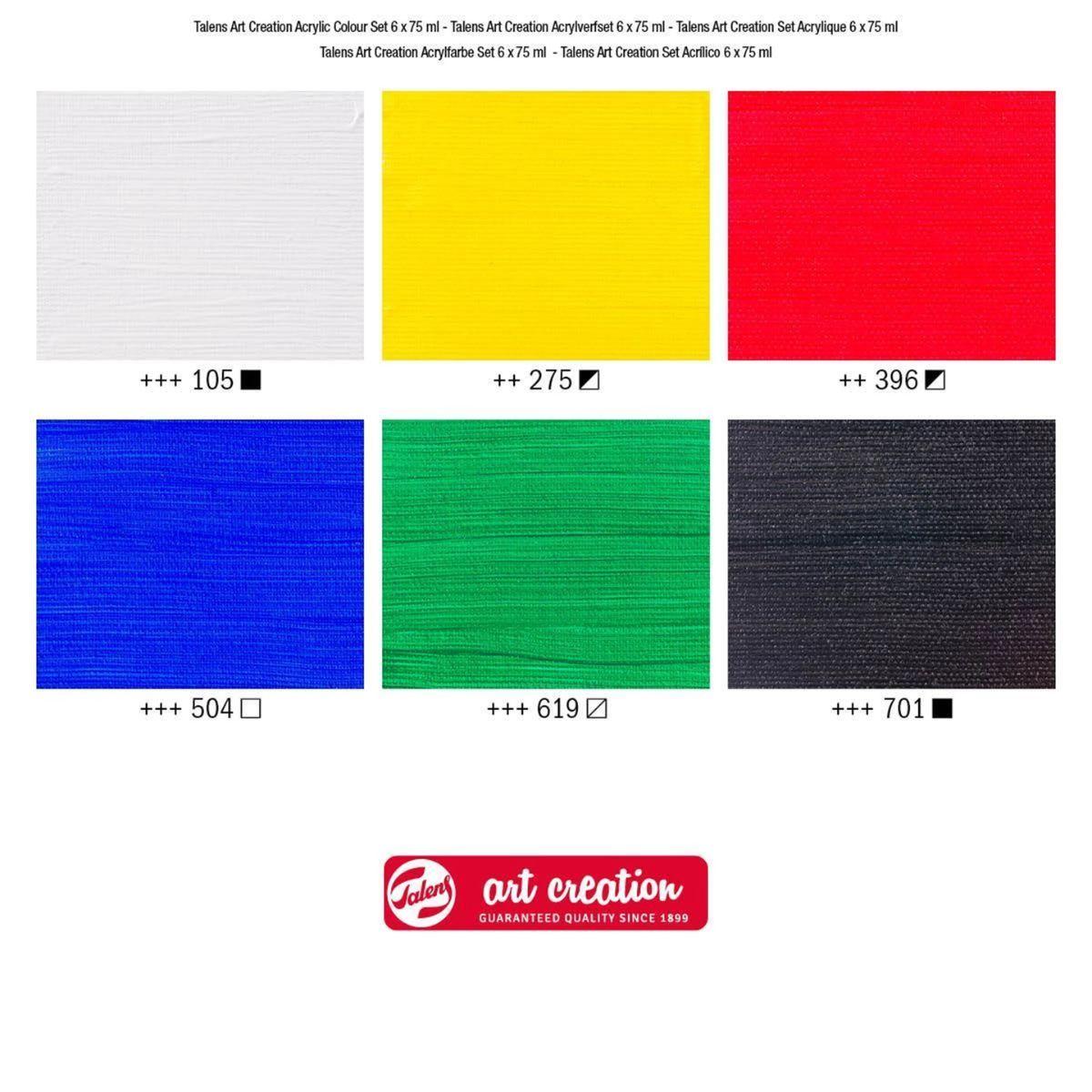 Acrílicos Art Creation Pack 6 Colores Básicos 75ml-3