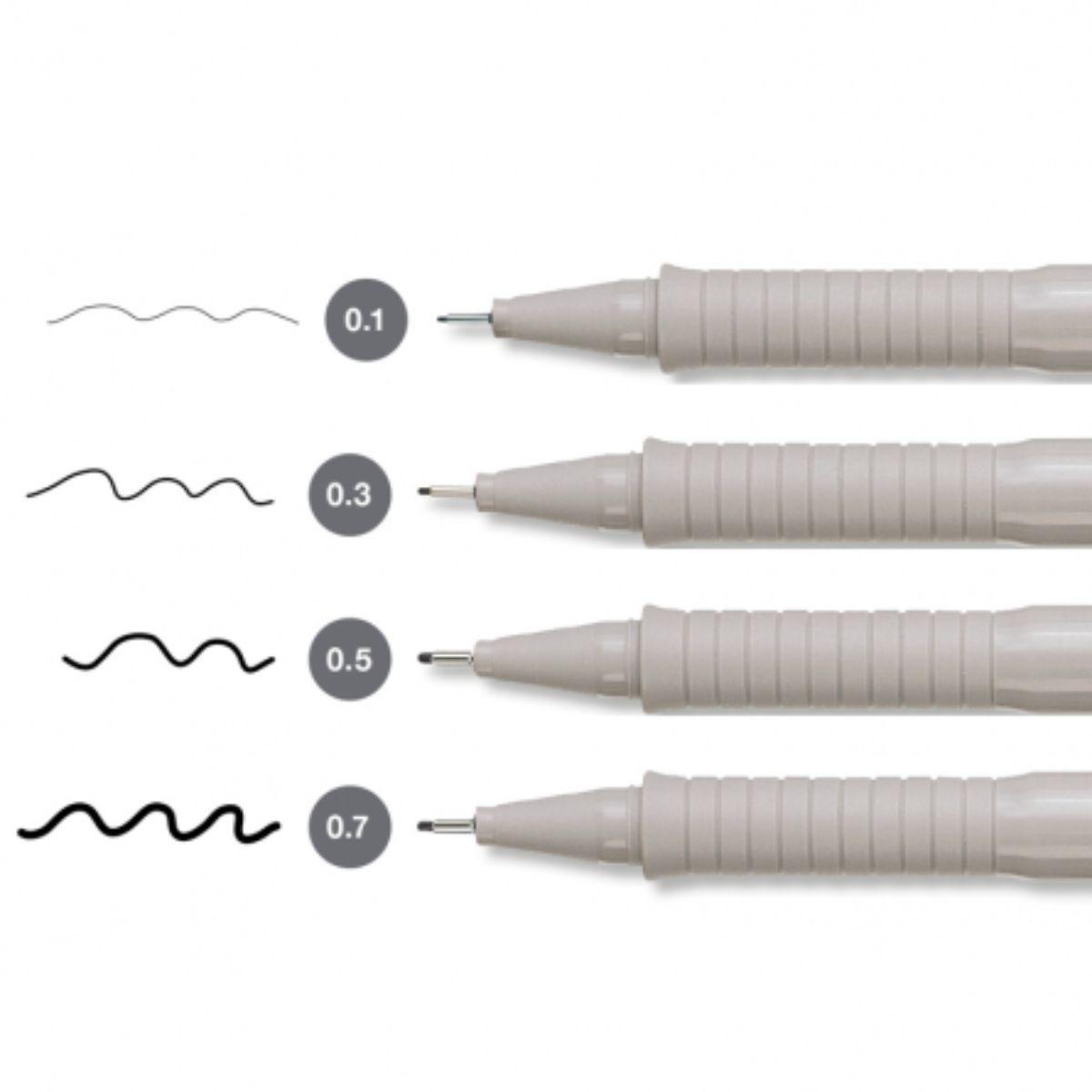 Set 8 Tiralíneas Negros Pitt Artist Faber Castell-1