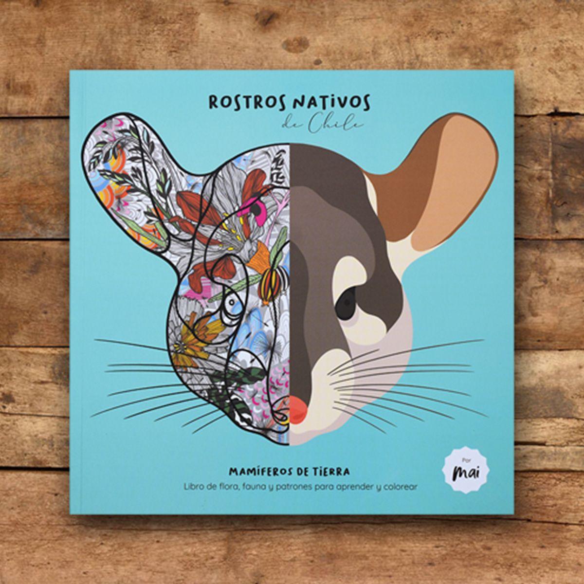 Libro Colorear Rostros Nativos de Chile Mamíferos de Tierra-1