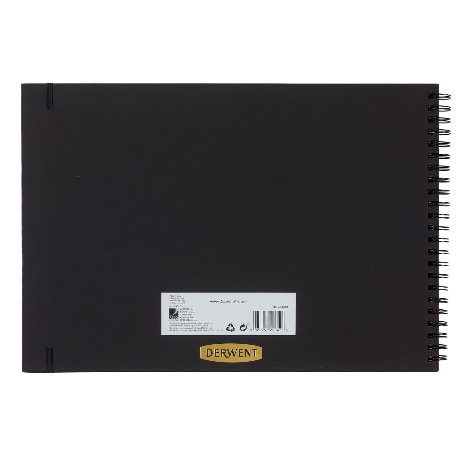 Croquera Dibujo Derwent Hoja Negra 200gr 40 Hojas A3 42x29cm-0
