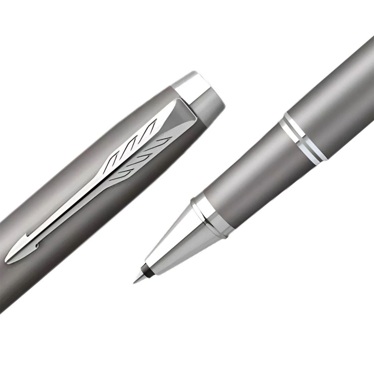 Roller Parker IM Writing Rituals Gris Punta Fina Tinta Negra-3