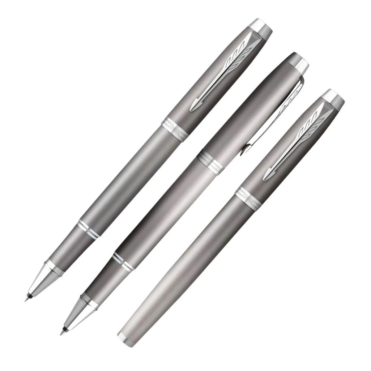 Roller Parker IM Writing Rituals Gris Punta Fina Tinta Negra-4