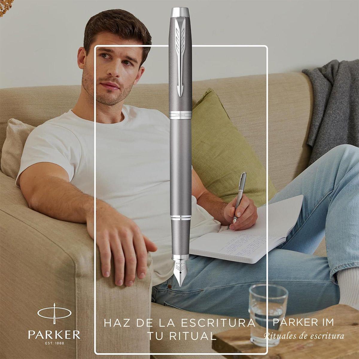 Roller Parker IM Writing Rituals Gris Punta Fina Tinta Negra-2