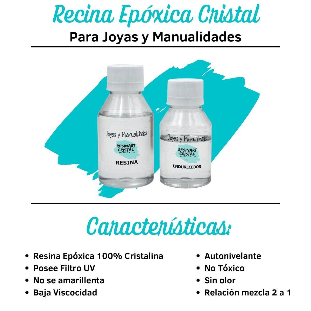Kit Resina Epóxica Cristal Joyas Manualidades Resinart 300gr-1