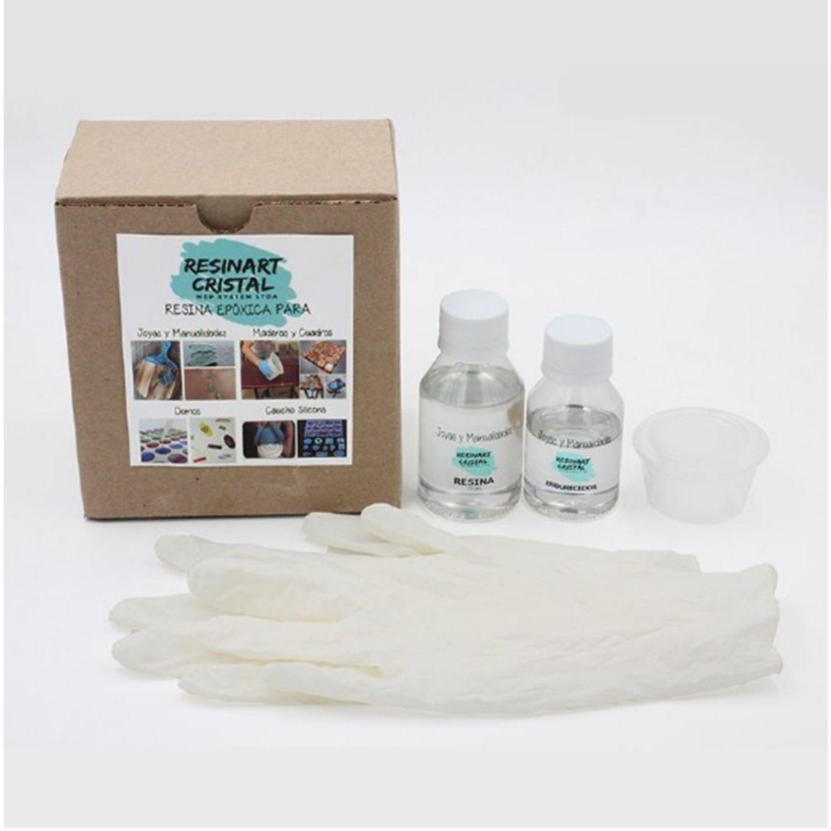 Kit Resina Epóxica Cristal Joyas Manualidades Resinart 300gr-2