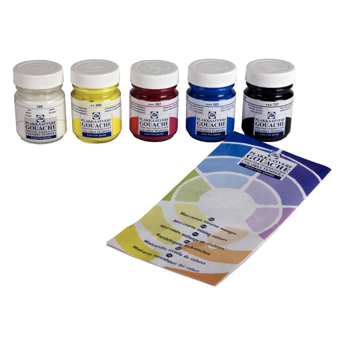 Gouache Talens Set 5 Colores Primarios Frascos 50ml-2