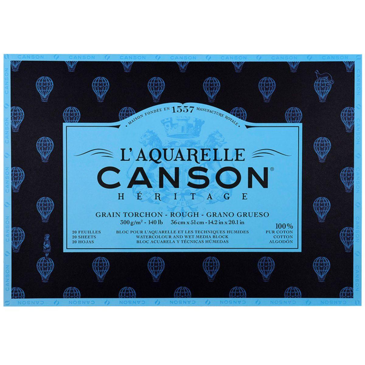 Block Papel Acuarela Heritage 300gr Grano Grueso 36x51cm-0