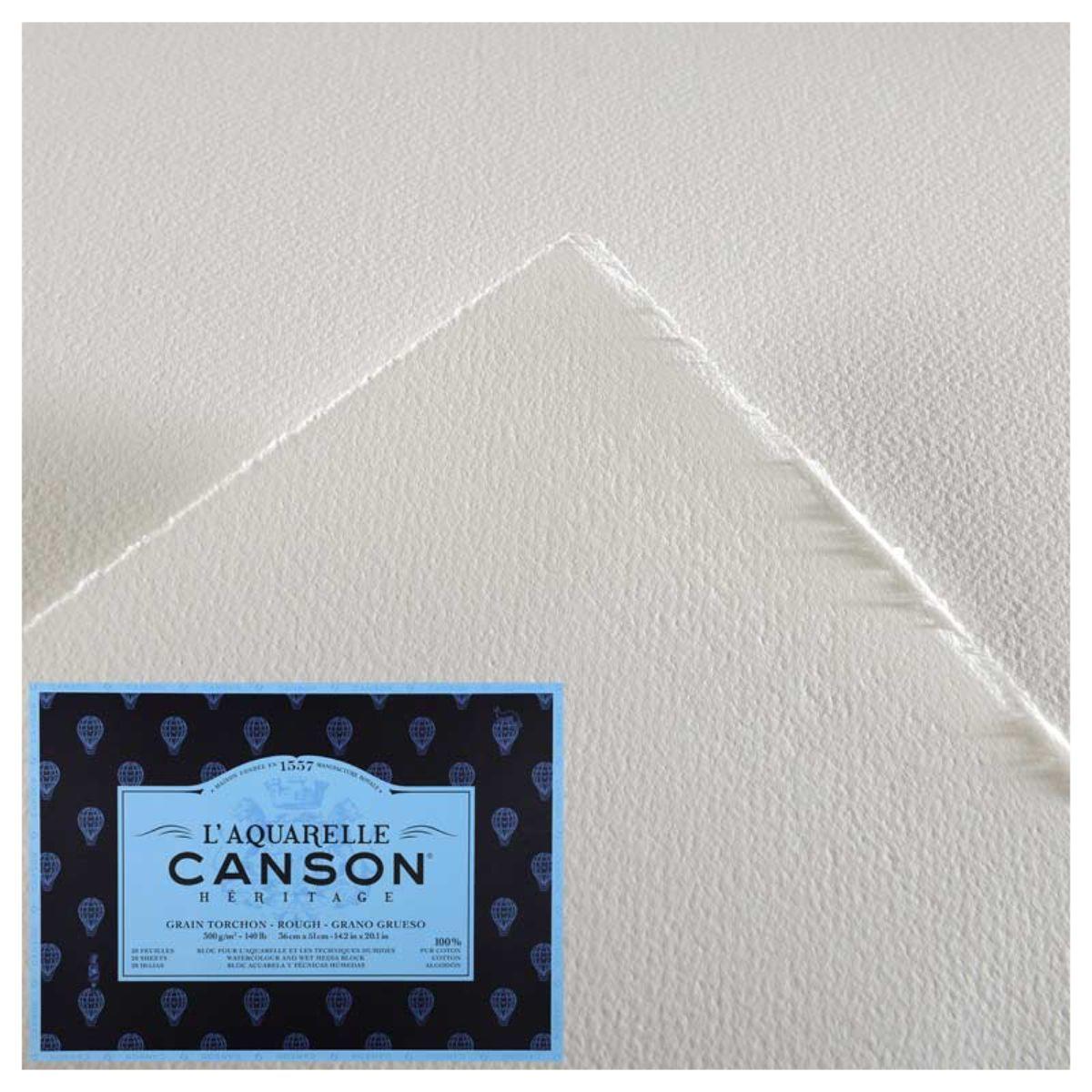 Block Papel Acuarela Heritage 300gr Grano Grueso 36x51cm-1