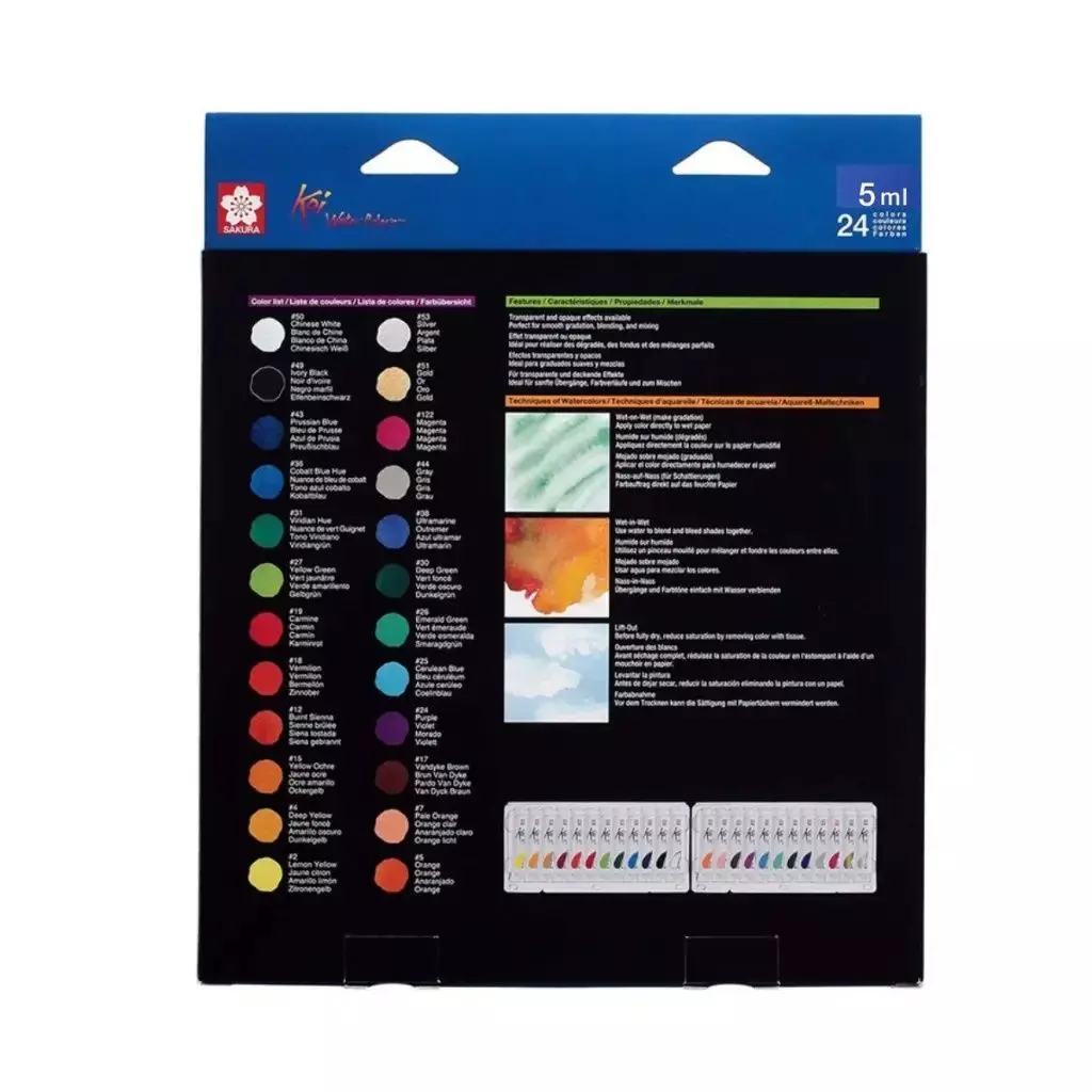 Acuarela en Tubo Sakura Koi Set 24 Colores 5ml-2