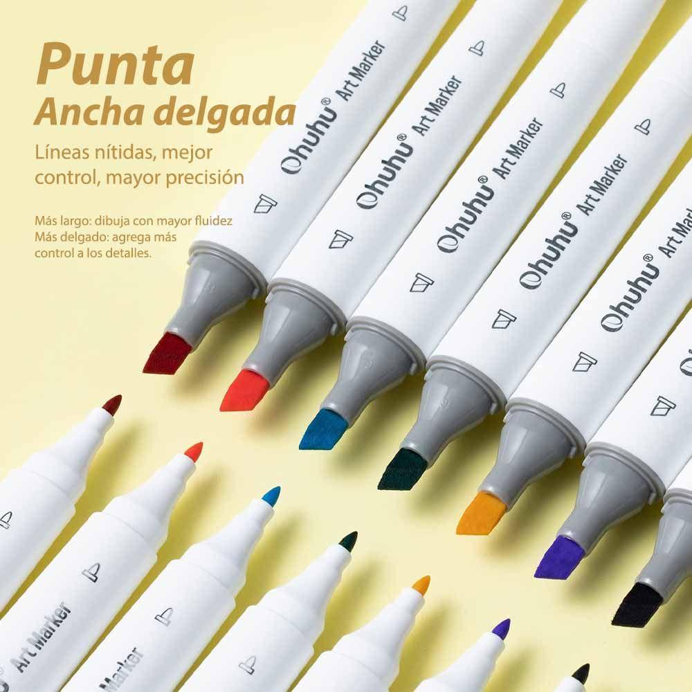 Marcadores al Alcohol Ohuhu Kaala Set 24 Colores + 1 Blender-5